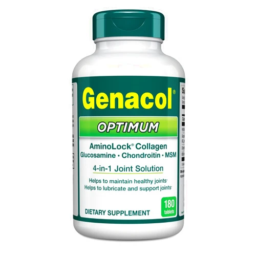 Genacol Optimum – Glucosamine, Chondroitin, MSM & Ultra-Hydrolyzed Collagen, Joint Support Tablets, 180 Count (60-Day Supply)