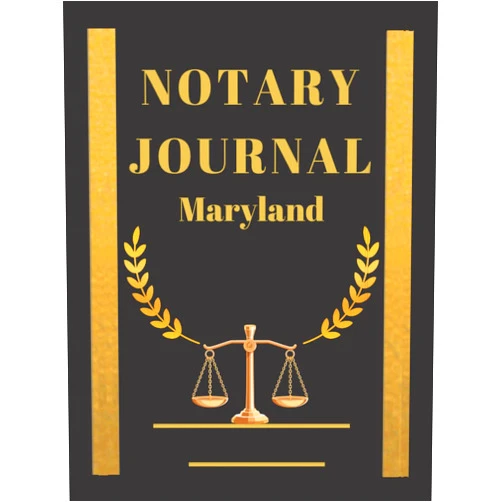 Press Boss Publishings Notary Journal Maryland: Official Notary Log Book, Record Notarial Acts - 200 Records by a Public Notary for Signing Agents, Black and Gold Public Record Book
