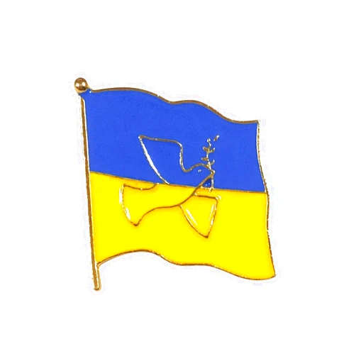 Generic I Stand with Ukraine Flag Pin Metal Bulk Back Button | Ukrainian Dove of Peace badge| Wear Your Support for the Ukraine National Friendship | I Stand with Ukraine Flag