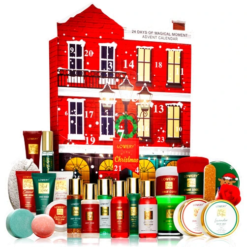 LOVERY 2024 Limited Edition Advent Calendar, Christmas Advent Calendar for Adults, Christmas Gifts forWomen & Men, Stocking Suffers Ideas, Beauty & Spa Advent Set, Countdown Calendar-24pc Bath &Body Care