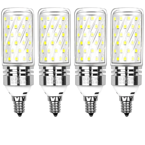 BHCH E12 LED Corn Bulbs 15W,6000K Daylight White,1500LM,Small Edison Screw Bulbs,120W Incandescent Bulbs Equivalent,Pack of 4