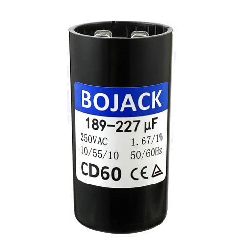 BOJACK 189-227uf/MFD 250 VAC ±20% 50/60 Hz CD60 Round Motor Well Pump Start Capacitor for Any Brand with The Same Capacitor Capacity and Voltage