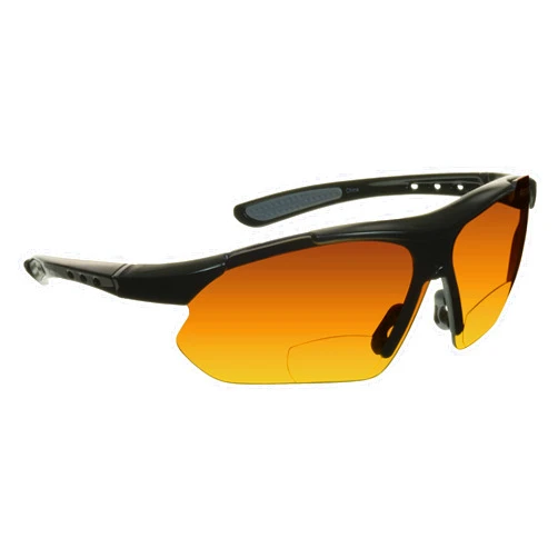 proSPORT BIFOCAL Sunglass Readers Men Women Blue Light Blocking HD Amber Lens Semi-Rimless Wrap-Around Golf Driving
