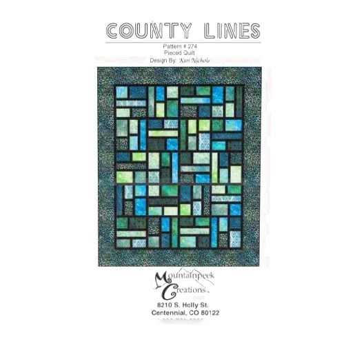 Mountainpeek Creations County Lines Quilt, Fat Quarter Friendly, 5 Finished Size Options