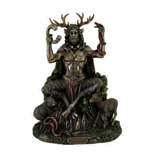 Veronese Design 9 Inch Cernunnos Celtic Horn God of Nature and Wildlife Cold Cast Resin Statue Bronze Finish