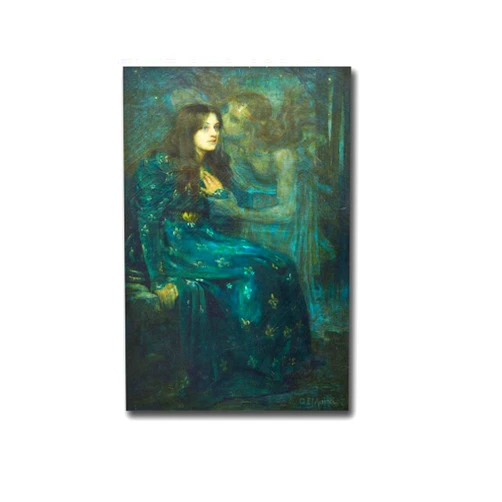 MEIXI MOBILE Canvas Painting Wall Picture Prints Gerald Edward Moira The Silent Voice 1892 Kitchen Bar Dining Room Wall Decoration 12x18inch without Frame