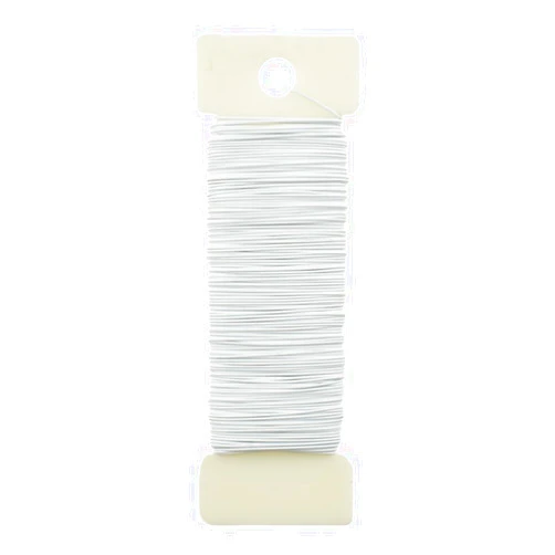 HAHIYO 26Gauge White Metal Floral Wire - 1Roll, 38Yards(115Feet) - Flexible Paddle Wire Florist Wire Garden Wire for Crafts Christmas Wreaths Tree Flower Arrangement Bouquet Wrapping Wedding DIY