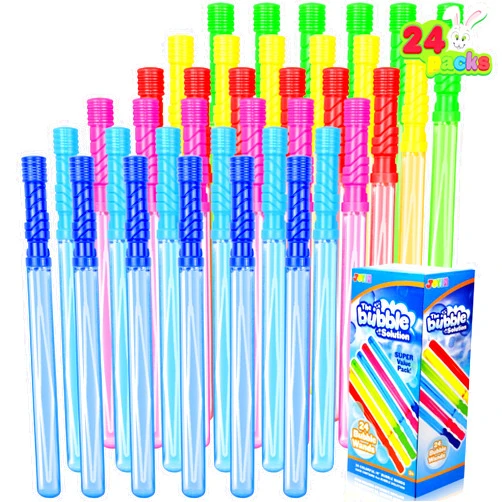 JOYIN 24 Pack 14.6’’ Big Bubble Wands Bulk (2 Dozen) for Summer Toy, Outdoor/Indoor Activity Use, Easter, Bubbles Party Favors Supplies for Kids