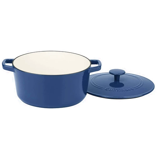 Cuisinart Chef's Classic Enameled Cast Iron Round Covered Casserole (Provencal Blue, 5- Quart)