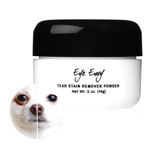Eye Envy Tear Stain Remover Powder for Dogs and Cats. Natural, Safe Formula. Apply Around Eyes. Absorbs and Cleans Tears and Staining. Keeps Area Dry. Made in The USA. (.5 oz)