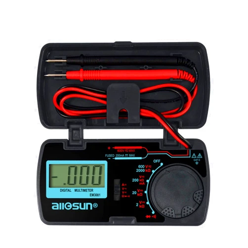 Allsun ALLOSUN Digital Multimeter/DMM/Multi Tester Amp/Ohm/Volt Meter/Diode and Continuity Test Pocket Size (EM3081)
