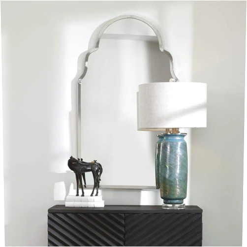 AR Lighting Brayden Nickel Arch Mirror