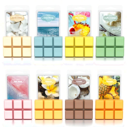 ARVIDSSON Summer Scented Wax Melts, Tropical Scentsy Soy Wax Cubes for Wax Warmer, Strong Scent Fragrance Wax Tarts, Candle Melts Gift Set, Ocean Breeze, Pina Colada, Pink Island, Pineapple