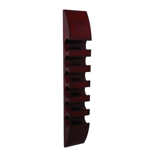 Cypress Home Cape Craftsmen Wooden Wine Bottle Holder Rack Easy to Install Wall Mounted Design, Holds 6 Bottles, 3 Feet.