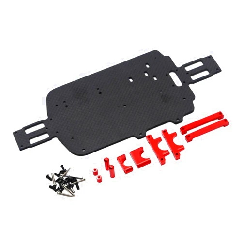 VBCERSDZ RC Car Accessories for WLtoys 184011 A949 A959 A969 A979 K929 A959-B A979-B 1/18 Carbon Fiber for Chassis Kit RC Car Upgrade Parts Modification Accessories(Red)