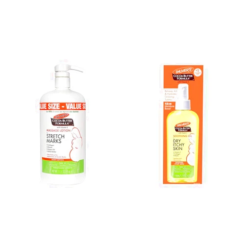 Palmer's Cocoa Butter Formula Massage Lotion For Stretch Marks, Pregnancy Skin Care & Cocoa Butter Formula Soothing Oil with Vitamin E, Dry, Itchy Skin Relief