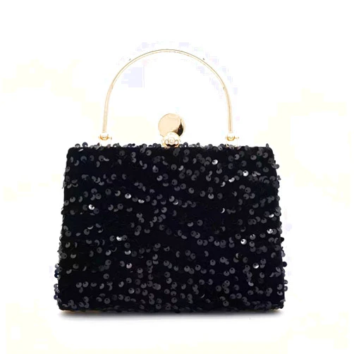 IAMUHI Small Sequins Clutch Purse Top Handle Evening Handbag Mini Square Shoulder Crossbody Bag