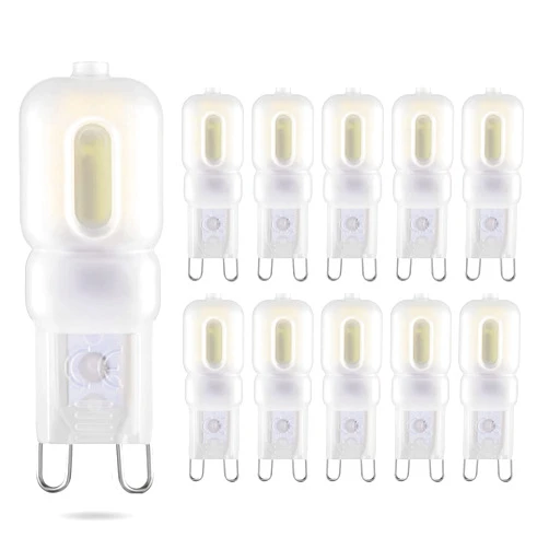 Sriomny G9 LED Bulb 2W Equivalent to 20W Halogen lamp T4 6000K Cool White 120V G9 Base, 360° Omni-Directional Lighting, Home Lighting, Non-dimming 200 lumens (10 Pack)