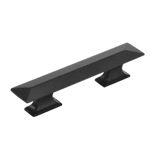 Hickory Hardware 10 Pack Solid Core Kitchen Cabinet Pulls, Luxury Cabinet Handles, Hardware for Doors & Dresser Drawers, 3 Inch & 3-3/4 Inch (96mm) Hole Center, Matte Black, Bungalow Collection