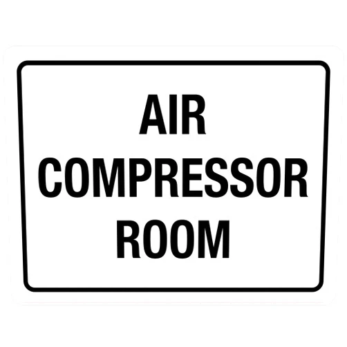 Syteept Air Compressor Room White Landscape - Wall Sign Facility Signs 8