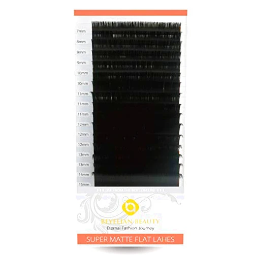 BEYELIAN BEAUTY BEYELIAN Eyelash Extensions, Individual Lashes, 0.15mm D Curl 7-15mm Super Matte Classic Lash Extensions, Ellipse Flat Eyelash Extension, Mixed Tray for Professional Salon Use