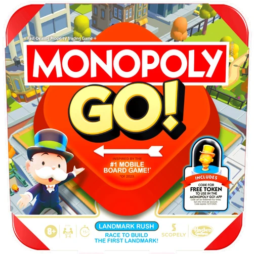 Monopoly GO! Board Game | Inspired by the Popular Mobile Board Game | Ages 8+ | 2-4 Players | 15 Mins. | Family Games | Travel Games for Kids and Adults