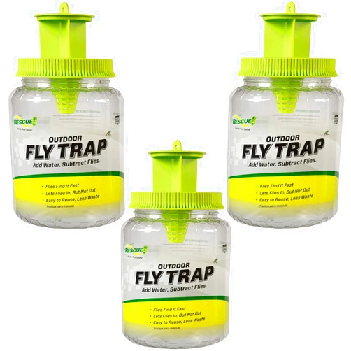 RESCUE! Outdoor Fly Trap - Reusable - 3 Traps