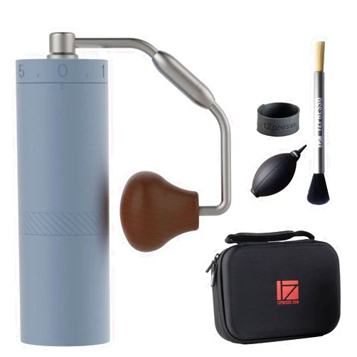 1Zpresso X-Ultra Manual Coffee Grinder-Pacific Blue, Well-built Sturdy Metal Body, Assembly Stainless Steel Burr, Numerical External Setting, Magnet Catch Cup, Faster Grind Efficiency Portable Mill…