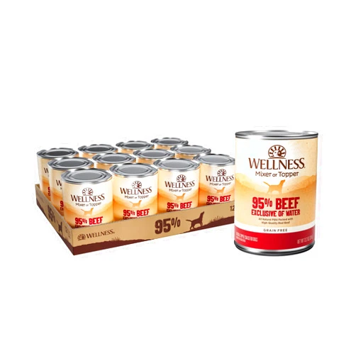 Wellness Natural Pet Food 95% Beef Natural Wet Grain Free Canned Dog Food, 13.2-Ounce Can (Pack of 12)