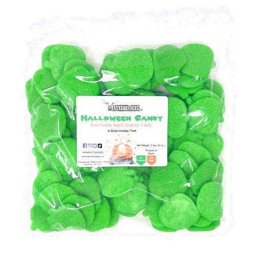 YANKEETRADERS Sour Green Apple Gummy Candy - 2 LB (Fall Favorite)