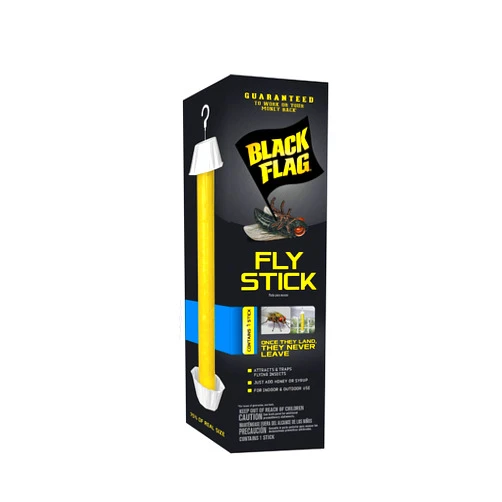 Black Flag Fly Stick, Trap Houseflies and Flying Insects, Pack of 6