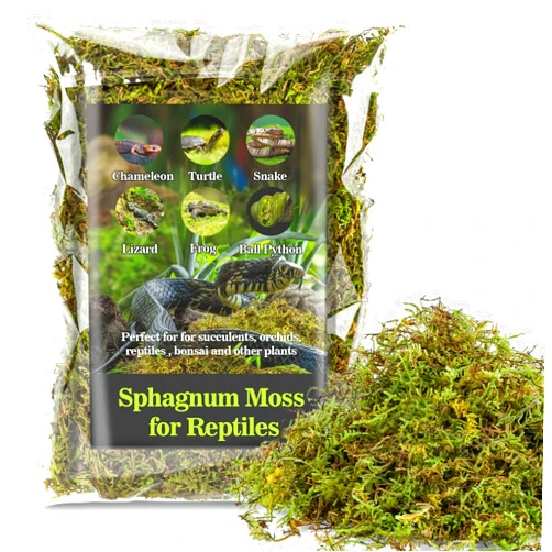 Sukh Sphagnum Moss for Reptiles - Terrarium Moss for Reptiles Peat Moss for Reptiles Habitat Bedding Moss for Snakes Turtle Frog Gecko and Other Reptiles Substrate (3, Ounces)