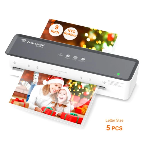 Bonsaii 9 Inch Laminator, Laminator Machine with Laminating Sheets, Laminating Machine for Teacher Personal, Home, Office, and Classroom Organization Supplies - L421-A Grey