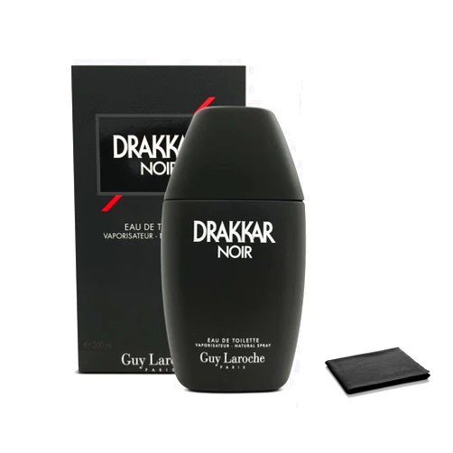 Guy Laroche Drakkar Noir Cologne For Men, Eau De Toilette Spray 6.7 Ounces, Mens Cologne | Men's Fragrances | Perfumes for Men, Includes Cleaning Cloth