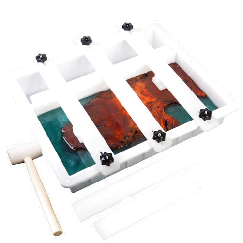 Kalinta Epoxy Mold with Divider Adjustable-15.7x7.9x2.3 in No-Seal Large Resin Mold Integrated Clamping System - Perfect for Beginners & Experienced Artists Alike-Ideal for Creative Resin Art Projects