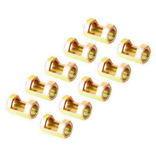 PATIKIL 1/8IP(1/8-27) Hex Coupling Nut, 10 Pack Female Thread Connector 25mm Hexagonal Sleeve Nut Rod Bar Stud Tube Joint Slotted Hardware for Lamp Repair DIY