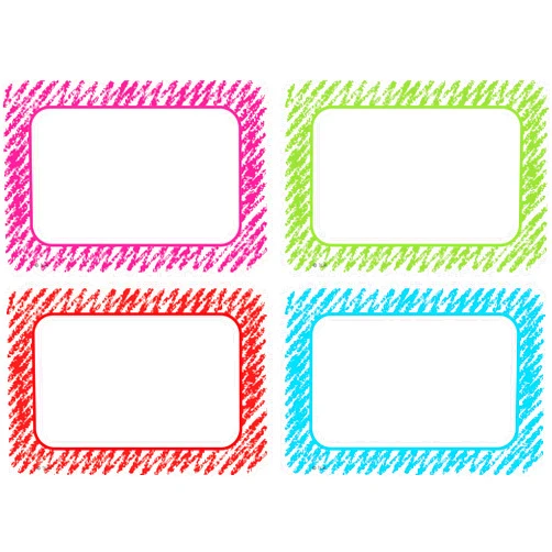 Teacher Created Resources Scribble Name Tags/Labels - Multi-Pack 3.5 * 2.5 inches