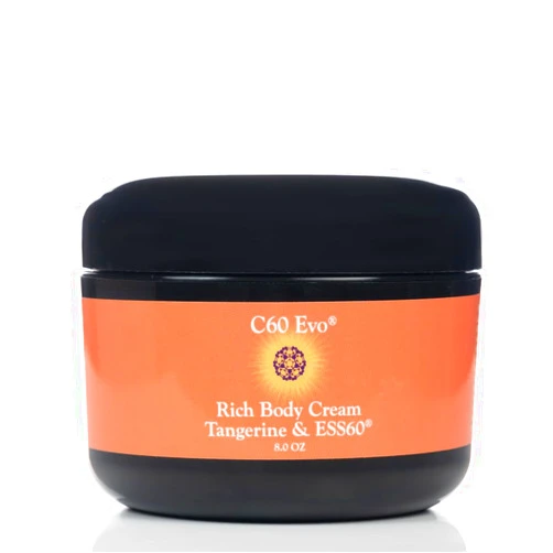 C60 Evo Rich Body Cream | Body Cream with Tangerine, Citrus Notes & ESS60 | Body and Face Moisturizer for Dry Skin & Skin Repair | 8 oz