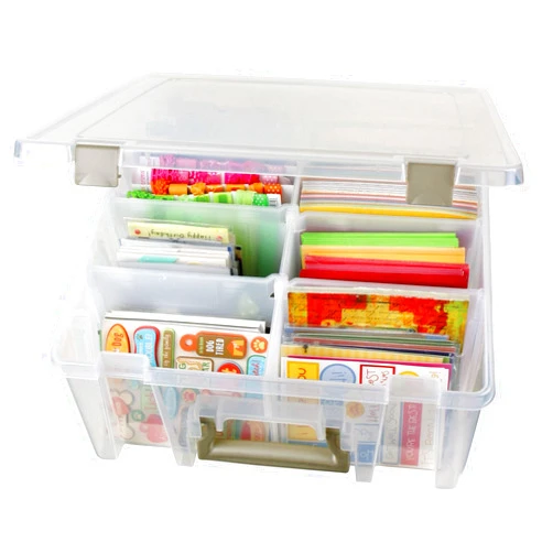 ArtBin Super Satchel Double Deep Compartment Box - Art Storage with 8 Removable Compartments, Smart Closure for Craft Supplies