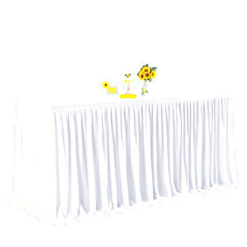 Dicodoum 17ft White Ruffle Table Skirt, Tablecloth Decorations for Rectangle or Round Table for Birthday Party Baby Shower Wedding Buffet Banquet Decoration(L204in x H30in)