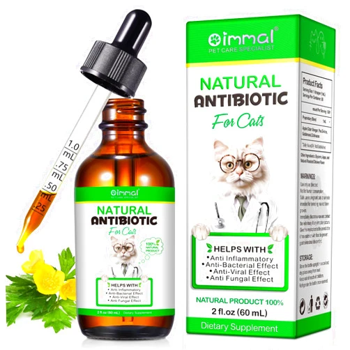 Beyxdu 60ml Cat Antibiotics for Infections Antibiotics for Cats Cat Antibiotics Cat Immune Support Supplement Infection Antibiotics Natural Antibiotics for Cats Allergy Relief for Cats (60ml)