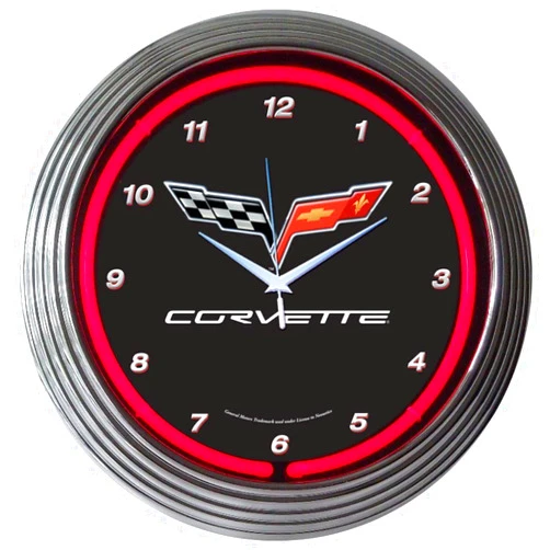 Neonetics Cars and Motorcycles Corvette C6 Neon Wall Clock, 15-Inch