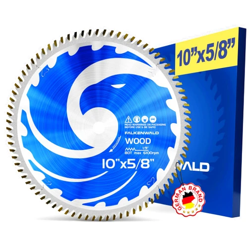 FALKENWALD 10 inch Saw Blade for Wood - 10 Saw Blade Carbide - Compatible with DEWALT 10-Inch Table Saw, Skil Saw etc.