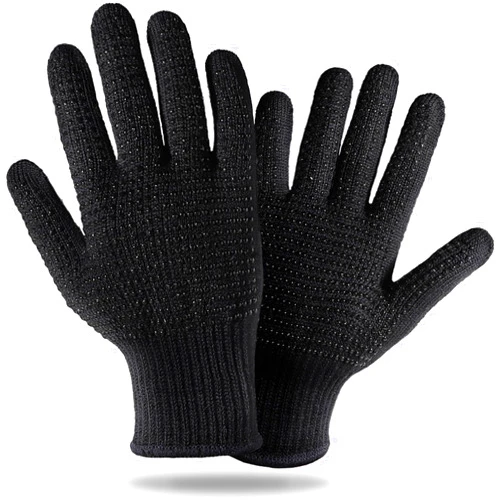 Teenitor Heat Resistant Glove With Silicone Bumps For Hair Iron Tool, Professional Heat Gloves For Heat Press, Heat Protectant Gloves For Hair Styling, Black