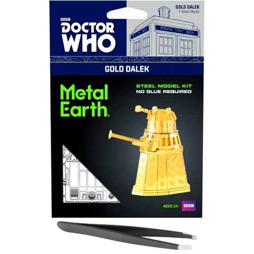 Metal Earth Doctor Who Gold Dalek 3D Metal Model Kit Bundle with Tweezers Fascinations