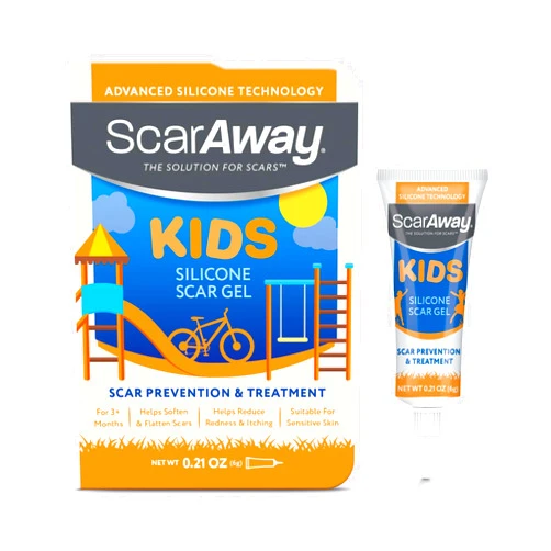 ScarAway Kids Silicone Scar Gel, 100% Medical-Grade, Helps Improve Size, Color & Texture of Hypertrophic & Keloid Scars on Face & Body from Injury, Burns & Surgery, Water Resistant, Clear, 6g
