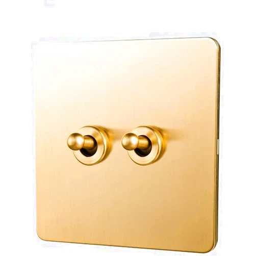 AVTREE 86 Type Switch Retro Lever Metal Switch 1-4 Gang 2 Way Single Double Control Lamp Switch Brass Type 86 Toggle Switch 10A220V Power Wall Light Switch Hotel Bed Breakfast Concealed Switch (Color : 2gan