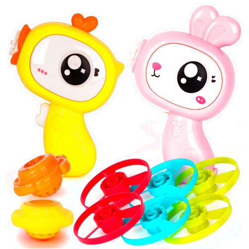 ArtCreativity Flying Disc Shooter Toys - Set of 2 Disc Shooters - Light Up Disk Shooters for Kids with 4 Disks Each - Cute Chick and Rabbit Design - Shooter Toys for Kids - Gifts for Ages 3 4 5