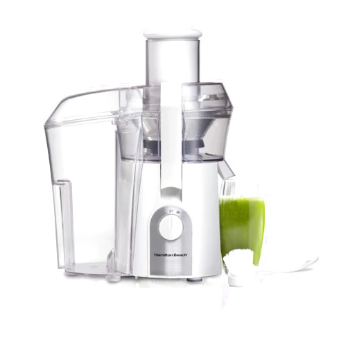 Hamilton Beach 67702 Juicer Machine, Big Mouth Large 3” Feed Chute for Whole Fruits and Vegetables, Easy to Clean, Centrifugal Extractor, BPA Free, 800W Motor, White