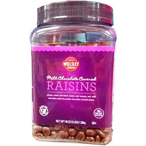 Wellsley Farms Real Milk Chocolate Covered Raisins Sun-Dried, 48 OZ
